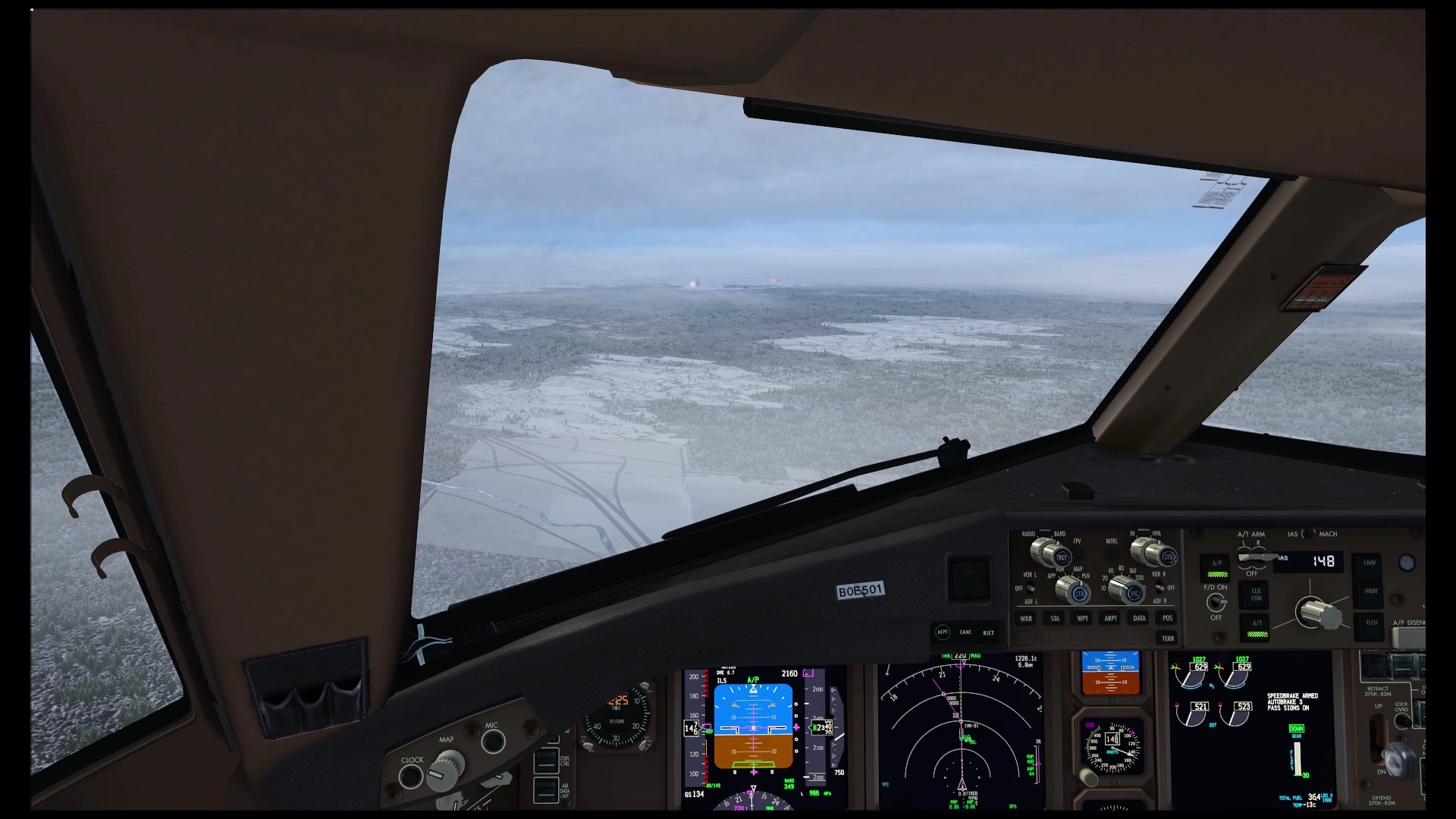 fsx b777-300er 雪中软着陆赫尔辛基 驾驶舱视角