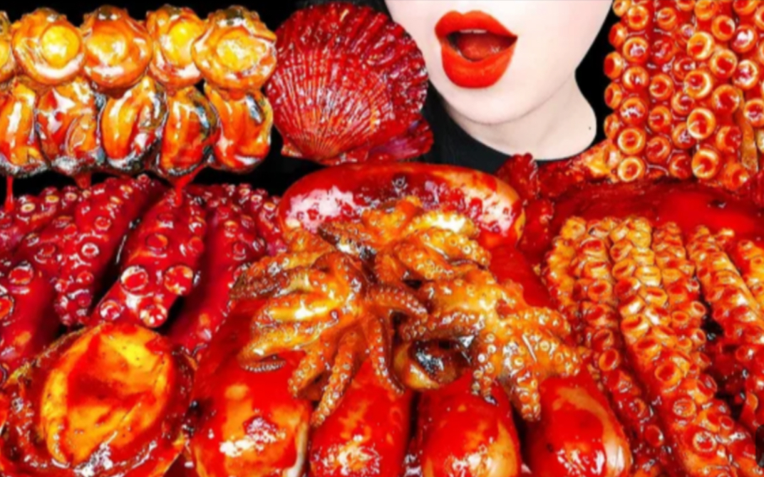 79 hongyu·中文字幕 79 梭子蟹,章鱼,鲍鱼,扇贝,青口贝,虾和香肠