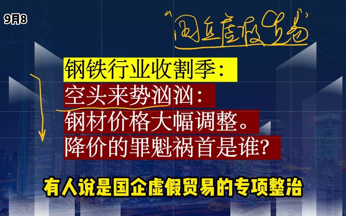 钢铁收割季:空头来势汹汹:钢材价格大幅度调整,降价的罪魁祸首是谁?哔哩哔哩bilibili