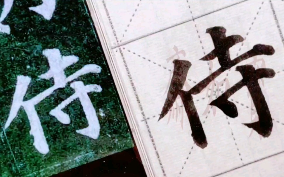 多宝塔碑每日一字:第二个“侍”字写法哔哩哔哩bilibili