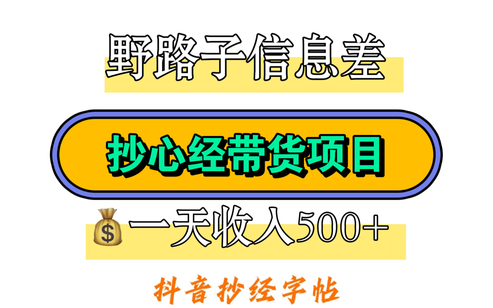 1000个野路子项目:抄心经暴利玩法,月入5000太简单,幼儿园毕业也能做!哔哩哔哩bilibili