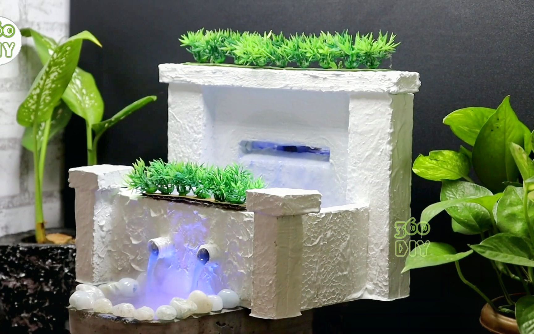 【手工】用水泥和泡沫制作瀑布微景观合集(十一)_哔哩哔哩 (゜-゜)つ