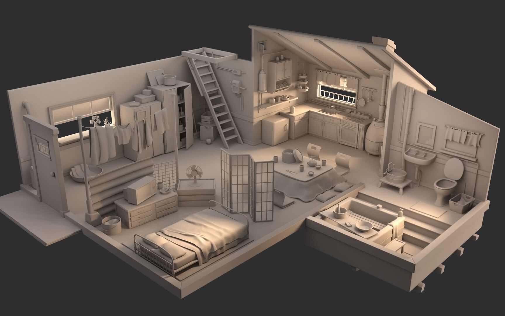 3dmax室内场景模型制作过程,3dmax基础建模教学.