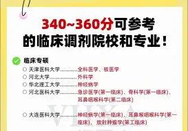 Download Video: 340~360分可参考的临床调剂院校和专业！