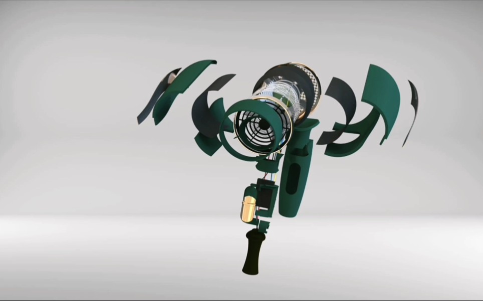 吹风机渲染爆炸小动画~来啦