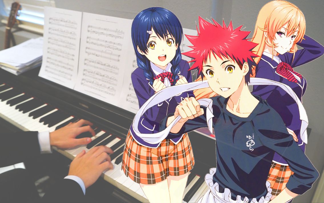 食戟之灵里的感人钢琴插曲 - 樱花下   希望之歌抒情版 /食戟のソーマ