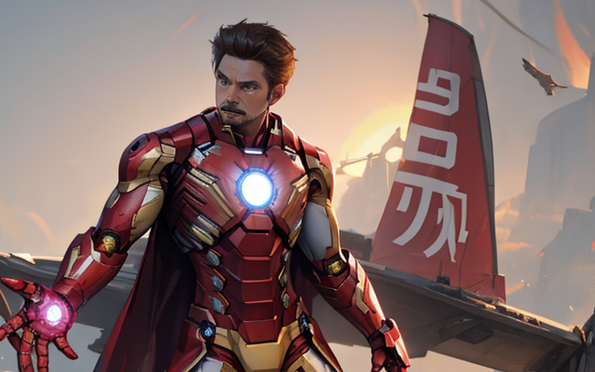 一个钢铁侠倒下去,不同宇宙的lron man站起来