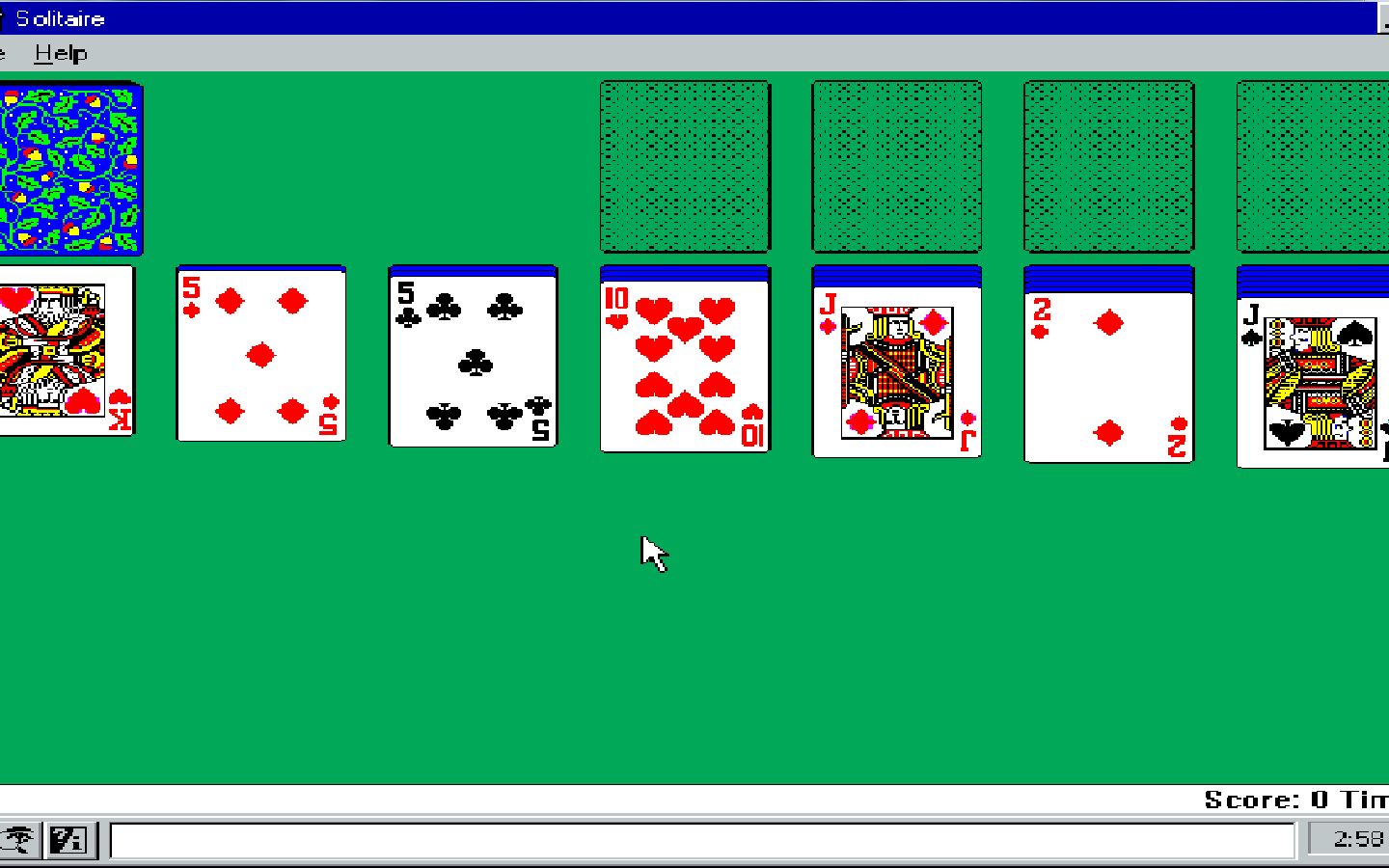 经典老windows的纸牌游戏胜利画面