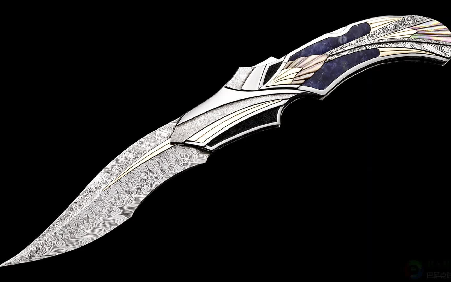天才刀匠美国刀匠协会大师罗恩·拜斯特纯手工锻造大马士革钢超个性侧