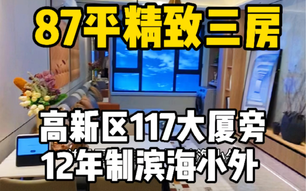 在天津87平的房子做成三室两卫,旁边117大厦和枫叶国际学校……天津滨海高新区哔哩哔哩bilibili