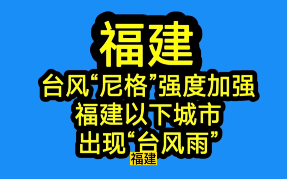 福建!台风“尼格”强度加强!福建以下城市出现“台风雨”哔哩哔哩bilibili