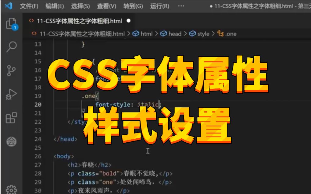 CSS字体属性中字体样式的设置详细讲解,你学会了吗?哔哩哔哩bilibili