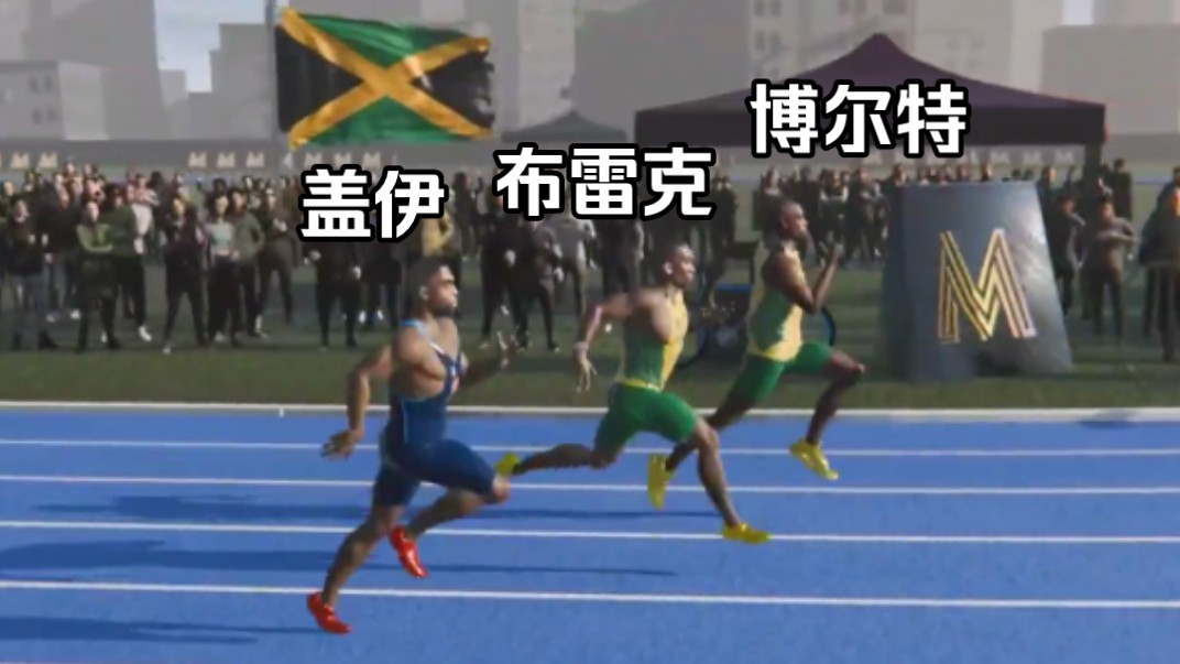 动画演示 博尔特vs盖伊vs布雷克