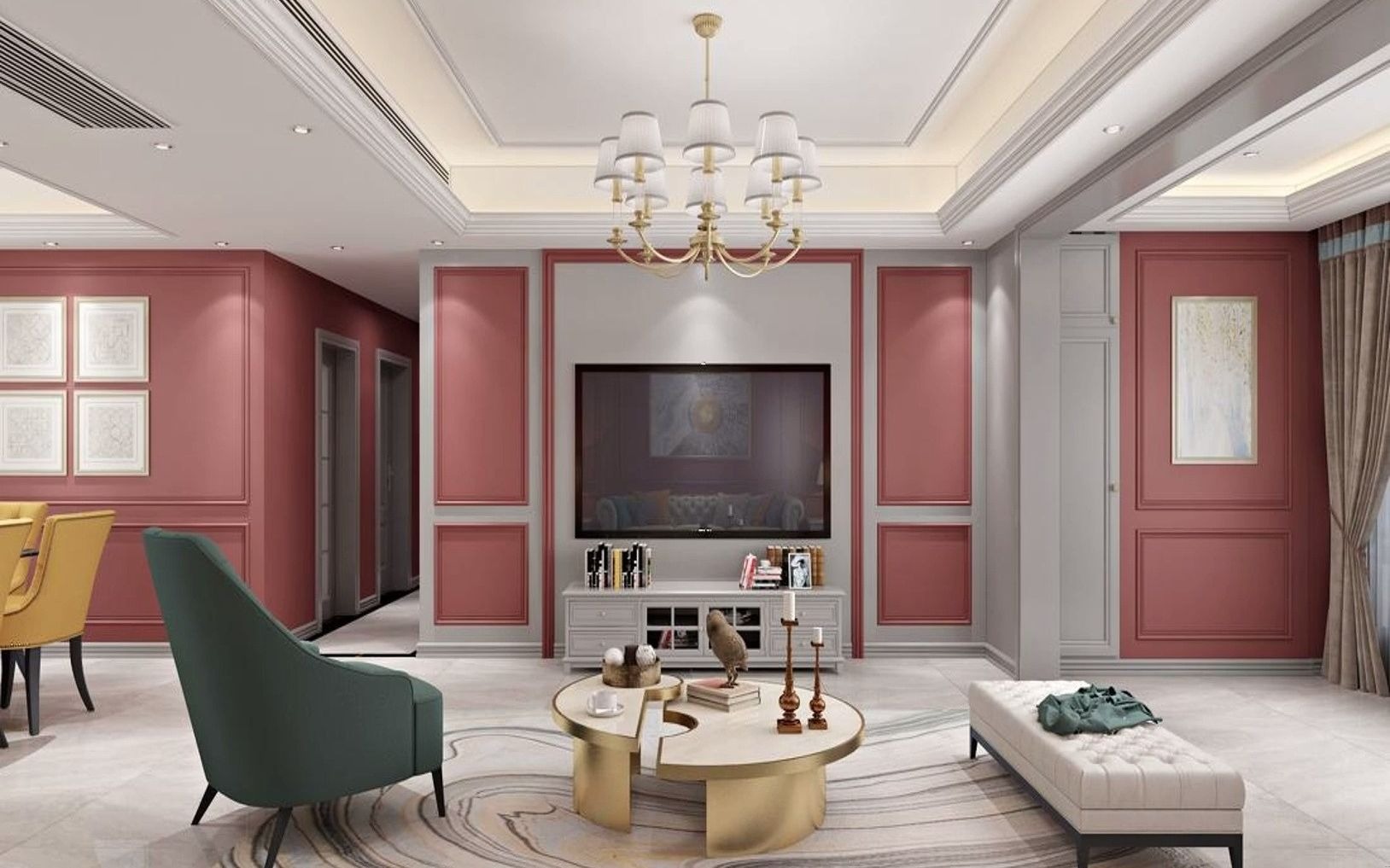 简欧软装风格 #平层案例 欧式风格 #知末网