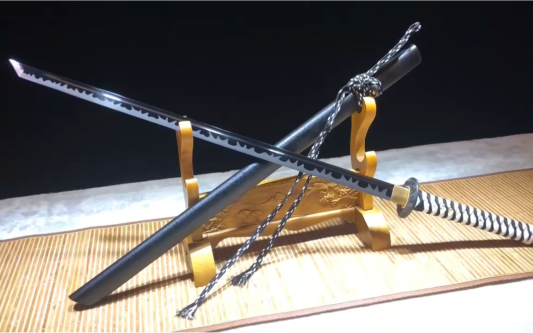 武士直刃锰钢烤黑