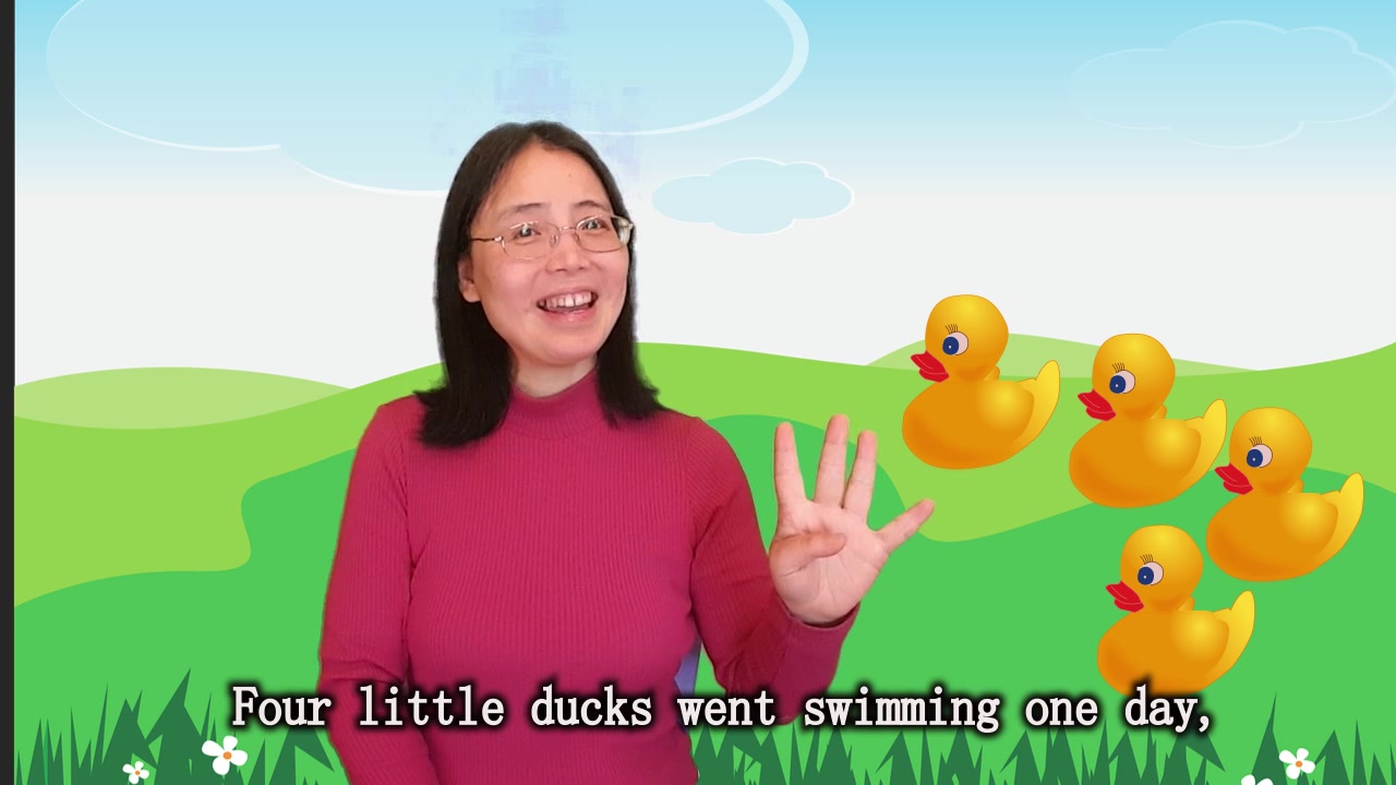 [图]Five Little Ducks 五只小鸭  (鹅妈妈中英文早教：儿歌）