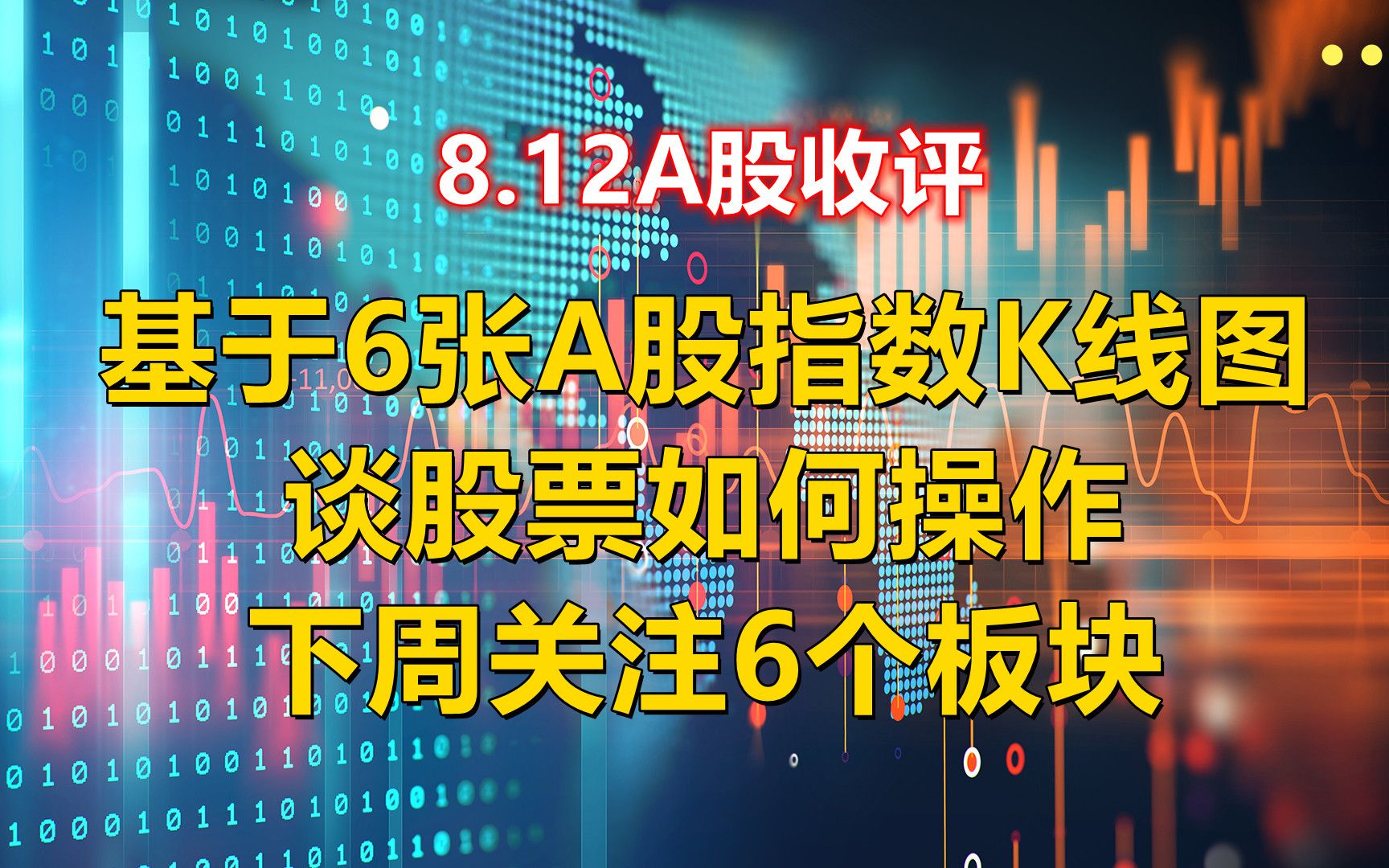 基于6张A股主要指数K线图,谈你的持股如何操作?下周关注6个板块哔哩哔哩bilibili