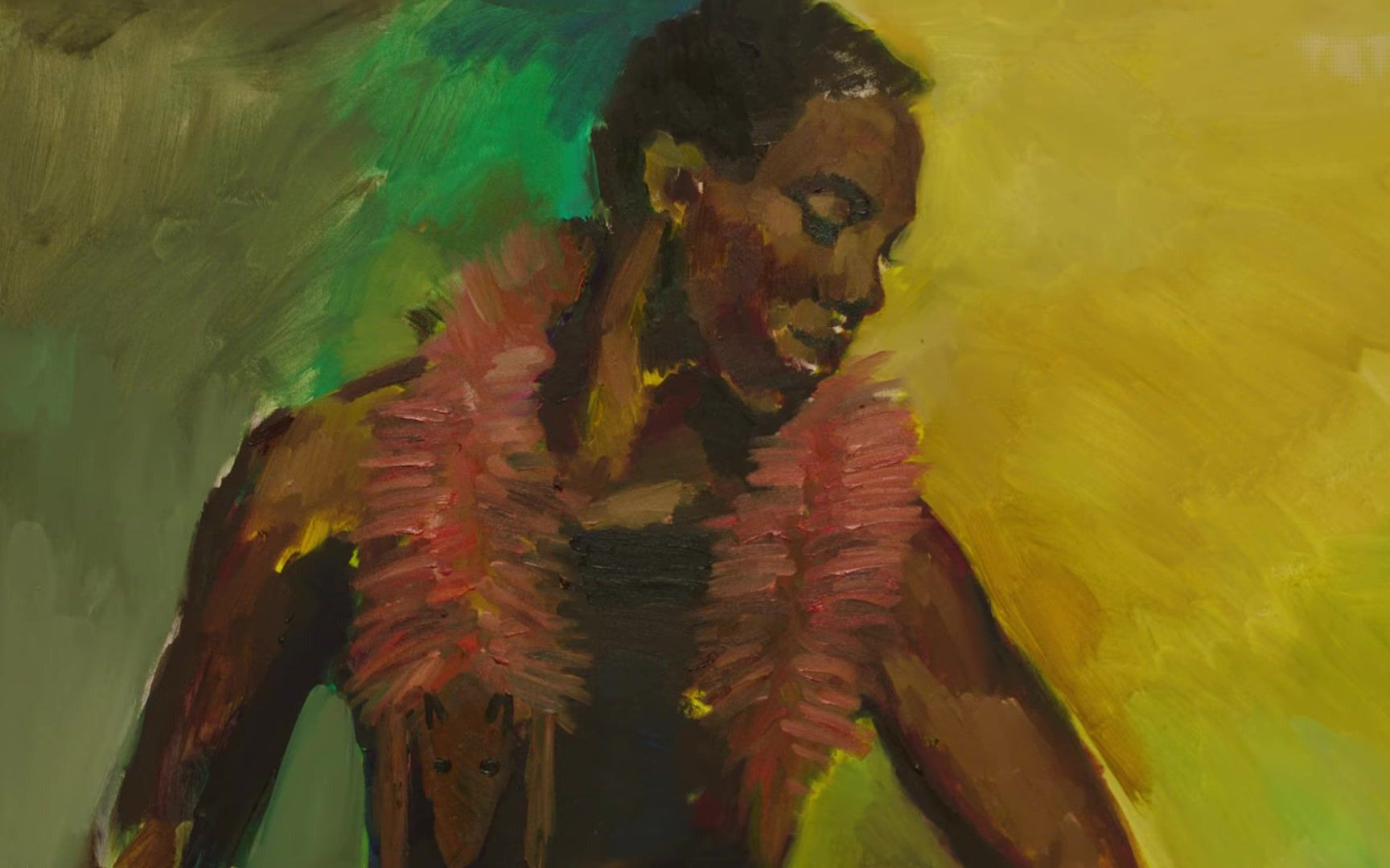 【油画】英国当代艺术展 Lynette YiadomBoakye 《与黑夜结盟》哔哩哔哩bilibili