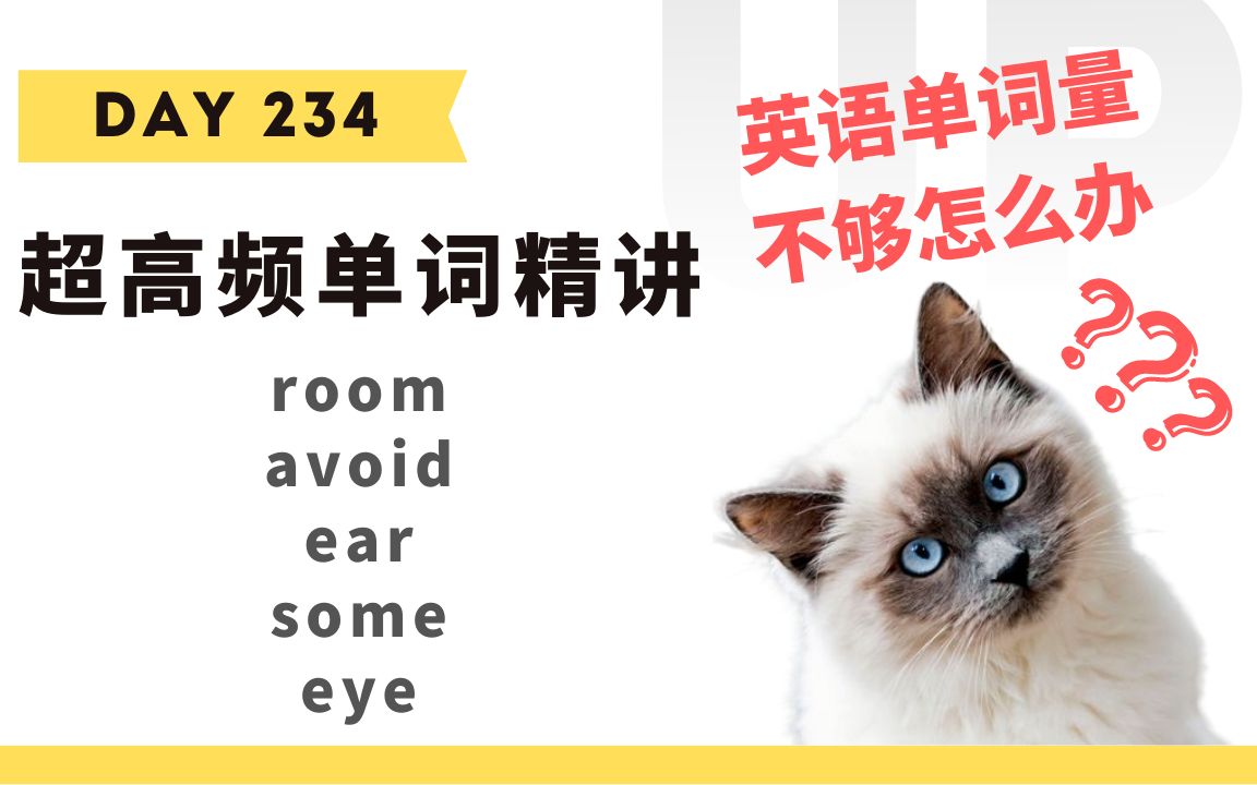 【学英语】十分钟掌握必背单词Day 234:room, avoid, ear, some, eye哔哩哔哩bilibili