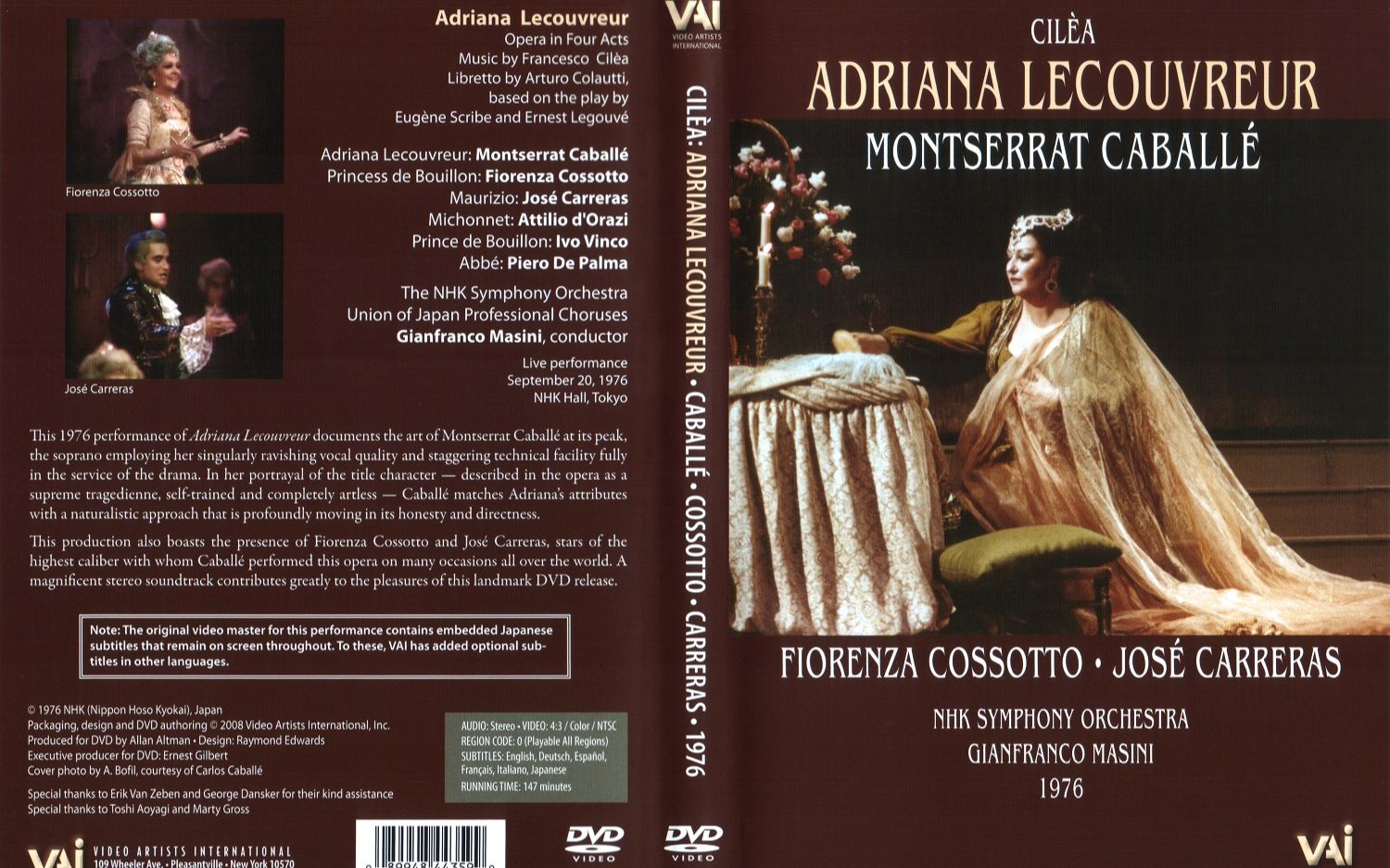 [图]Cilea 契莱阿 - Adriana Lecouvreur阿德里亚娜 莱科芙露尔 1976 主演：Jose Carreras