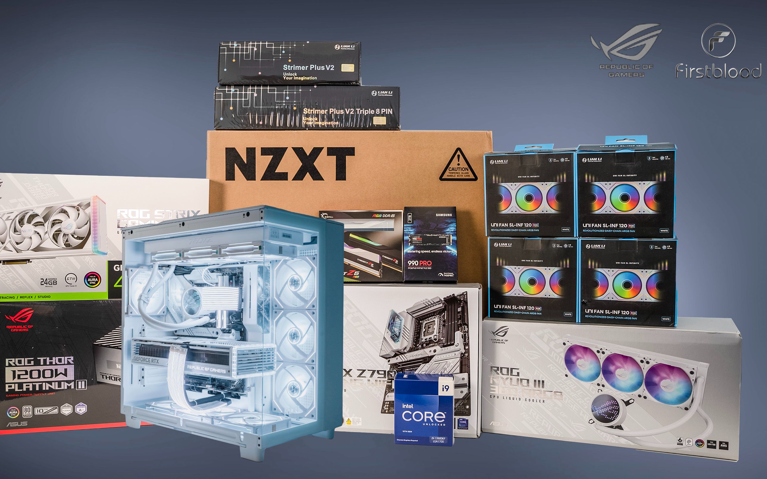 NZXT H9 Flow纯白电脑装机分享  ROG Z790A D5, RTX 4090白猛禽, 白龙王哔哩哔哩bilibili