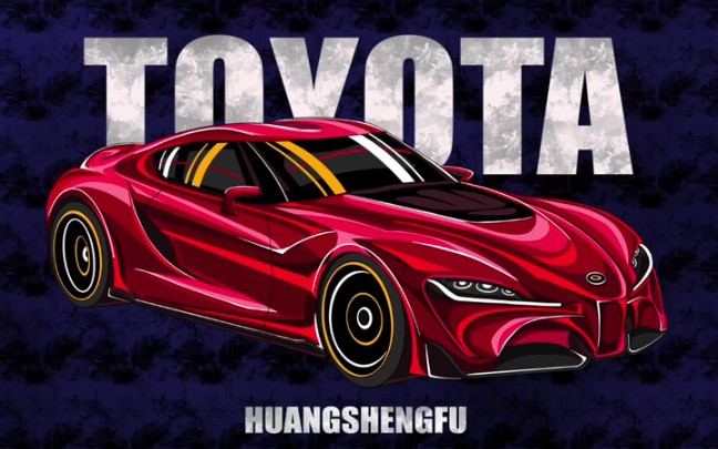 丰田跑车插画绘画过程分享_哔哩哔哩_bilibili