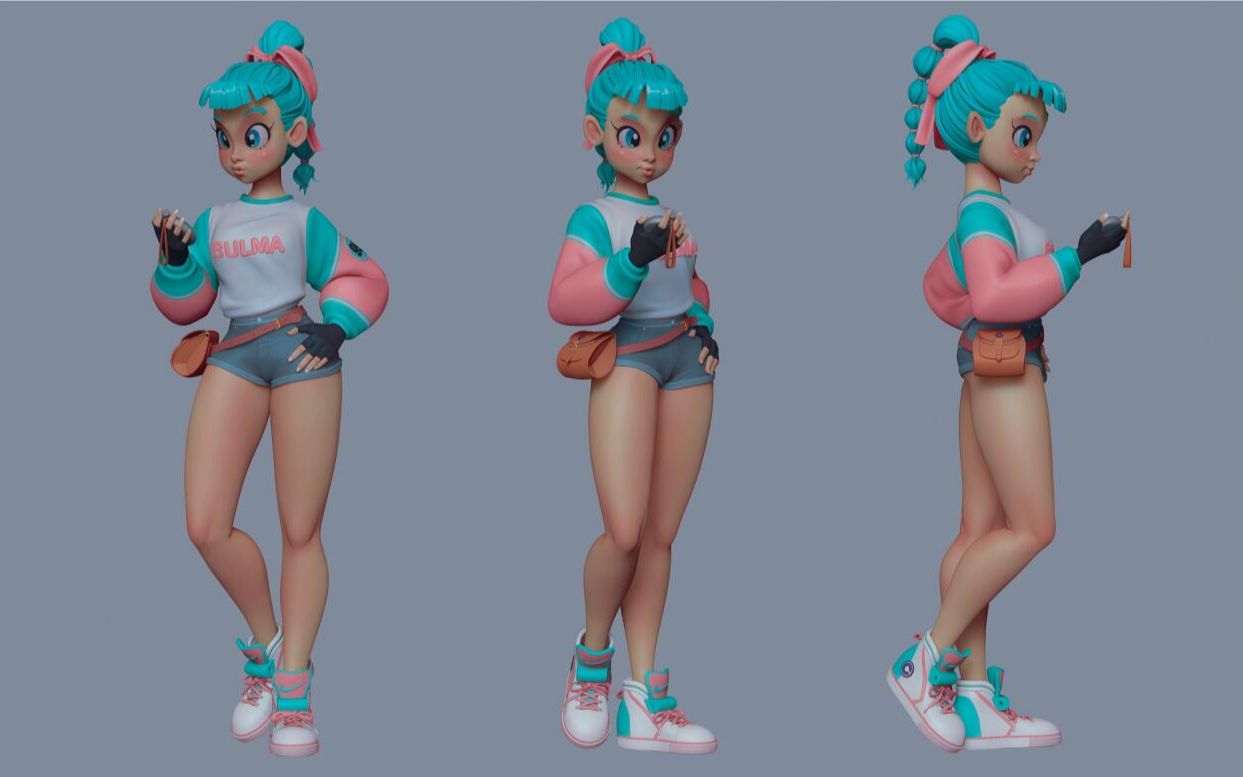 zbrush 【布尔玛七龙珠】女性角色雕刻_哔哩哔哩 (゜-゜)つロ 干杯