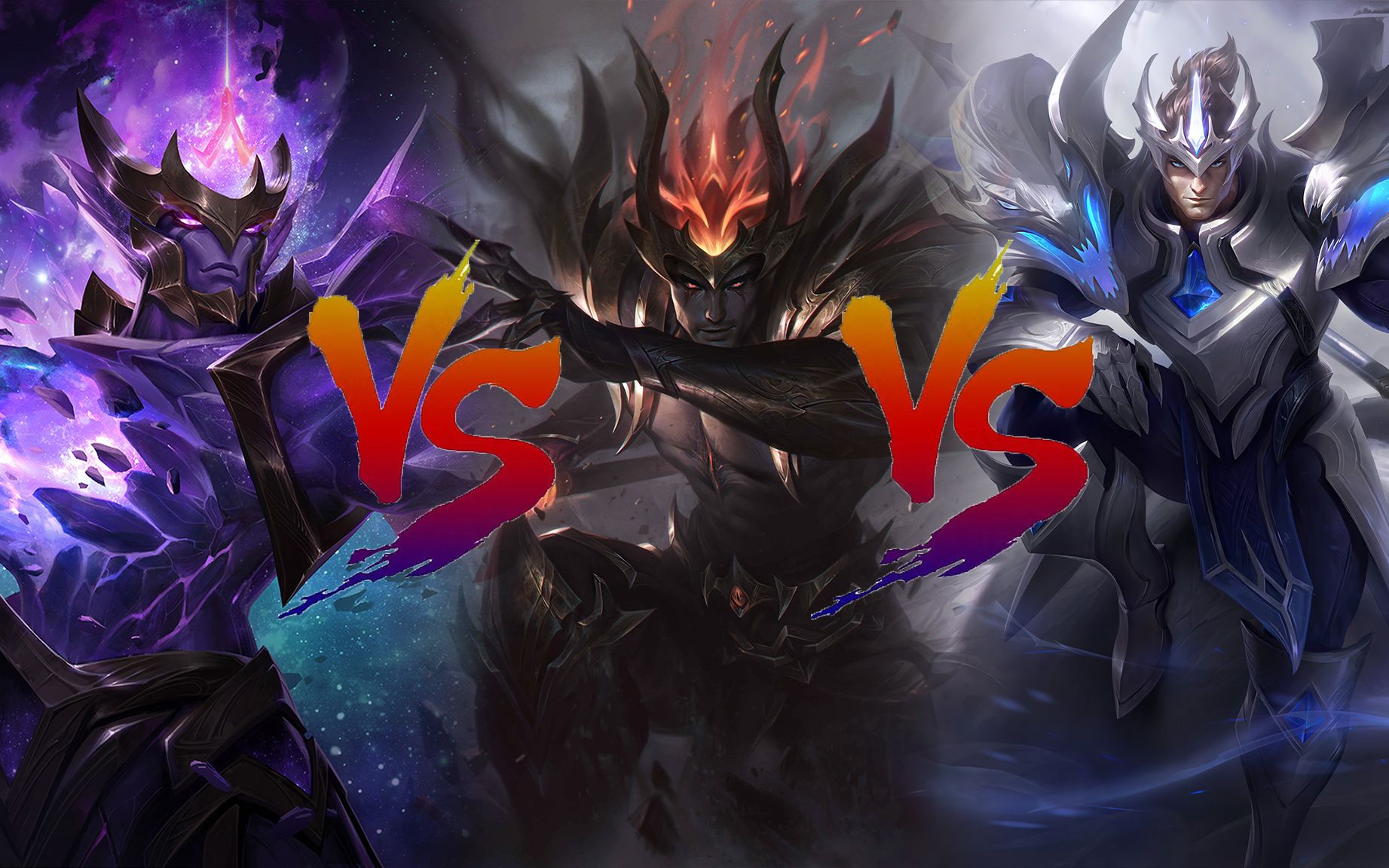 【皮肤对比:德玛西亚皇子嘉文四世】暗星 vs 黑夜使者 vs 2021冠军