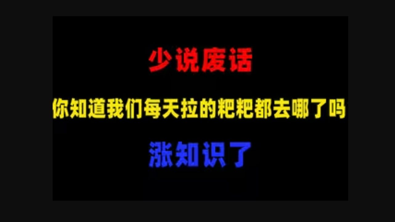 少说废话:你知道我们每天拉的粑粑都去哪了吗?