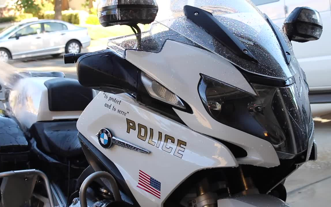 洛杉矶市警察局lapd宝马警用摩托车近距离欣赏