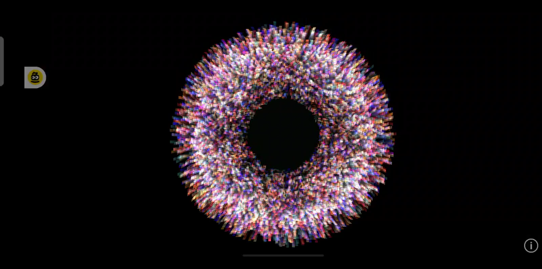 炫彩粒子的新玩法 ,用两只手按住左下角和右上角,然后松开右上角就会