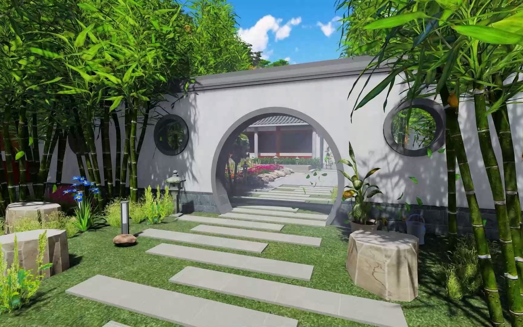 庭院建筑动画