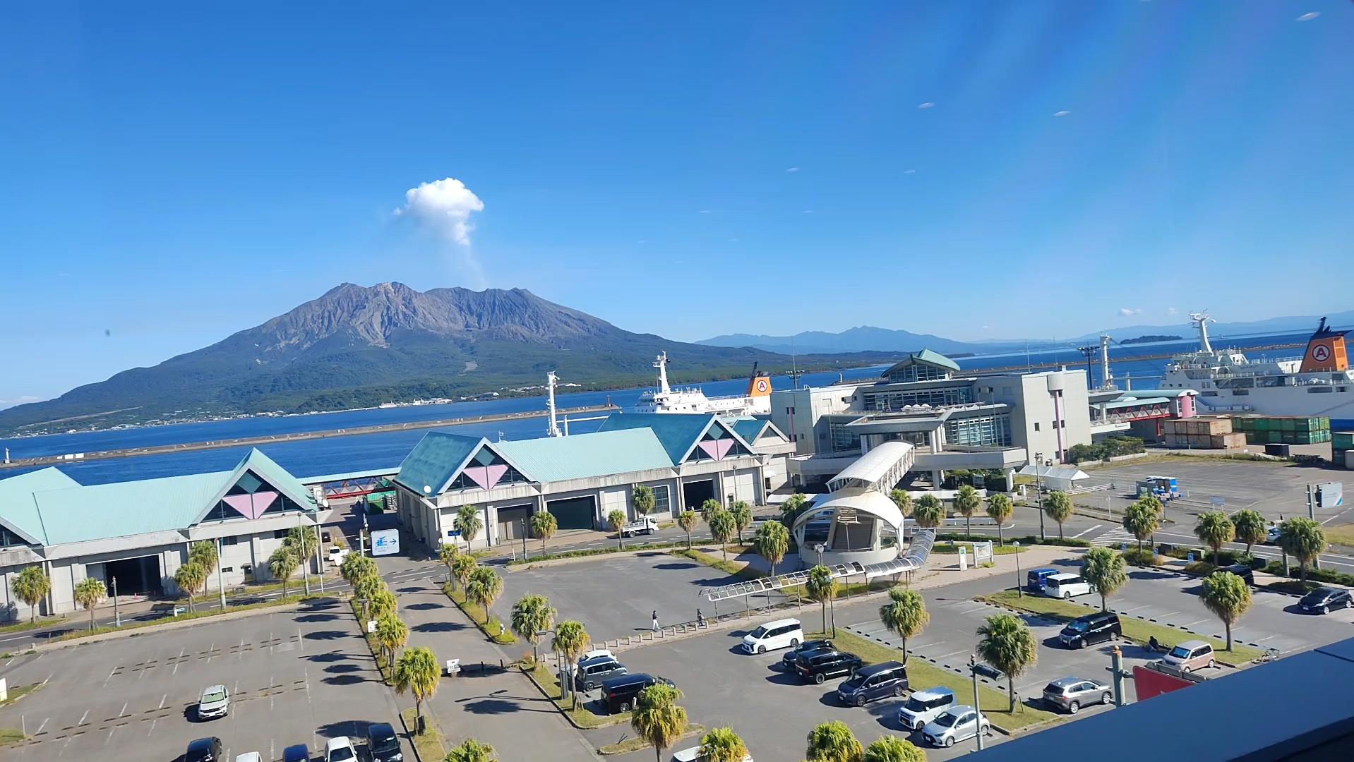 鹿儿岛水族馆眺望 活火山樱岛(我的日本第六次之行)