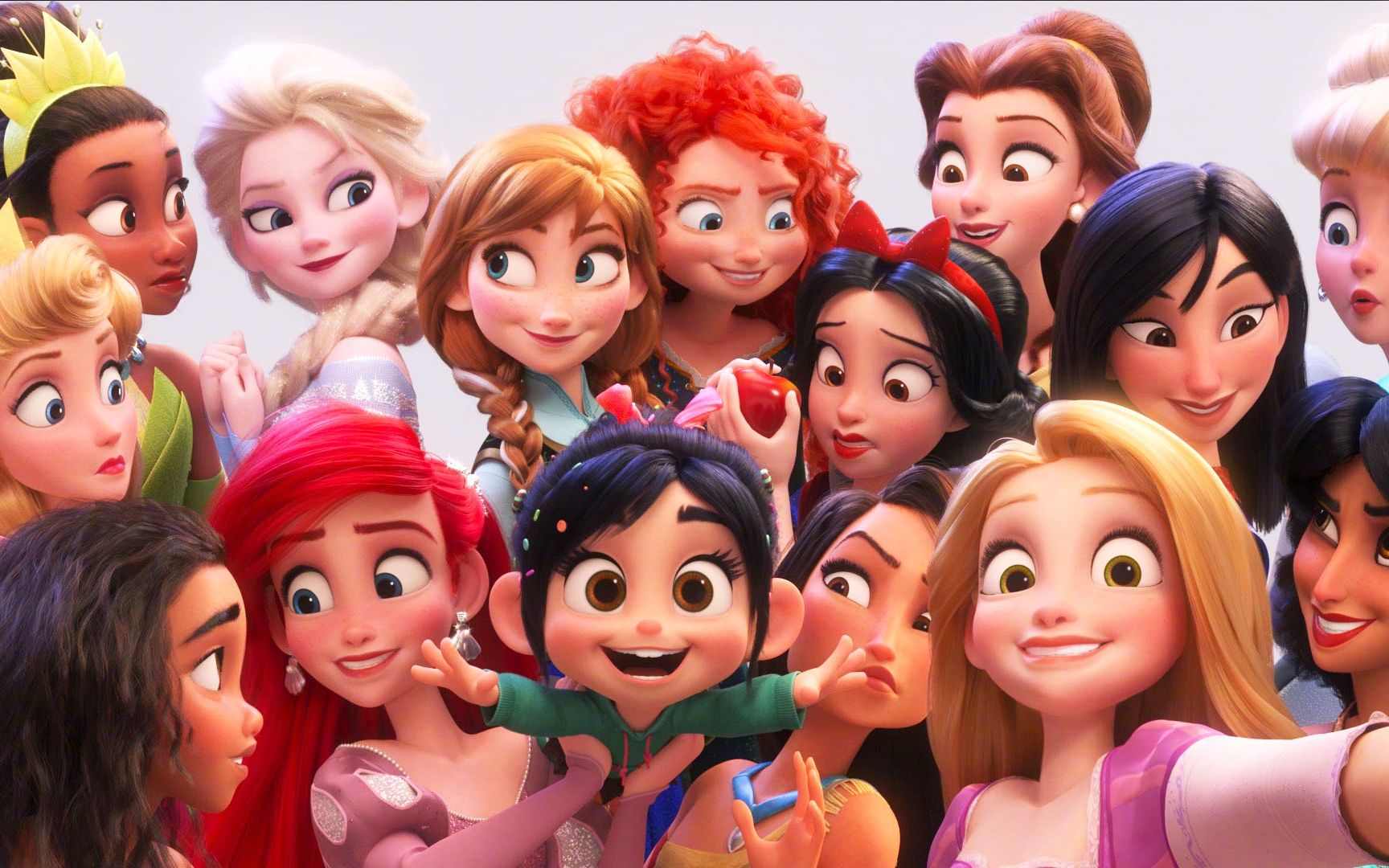 15位迪士尼公主一起自拍,美貌大比拼,第一名果然是冰雪女王艾莎!