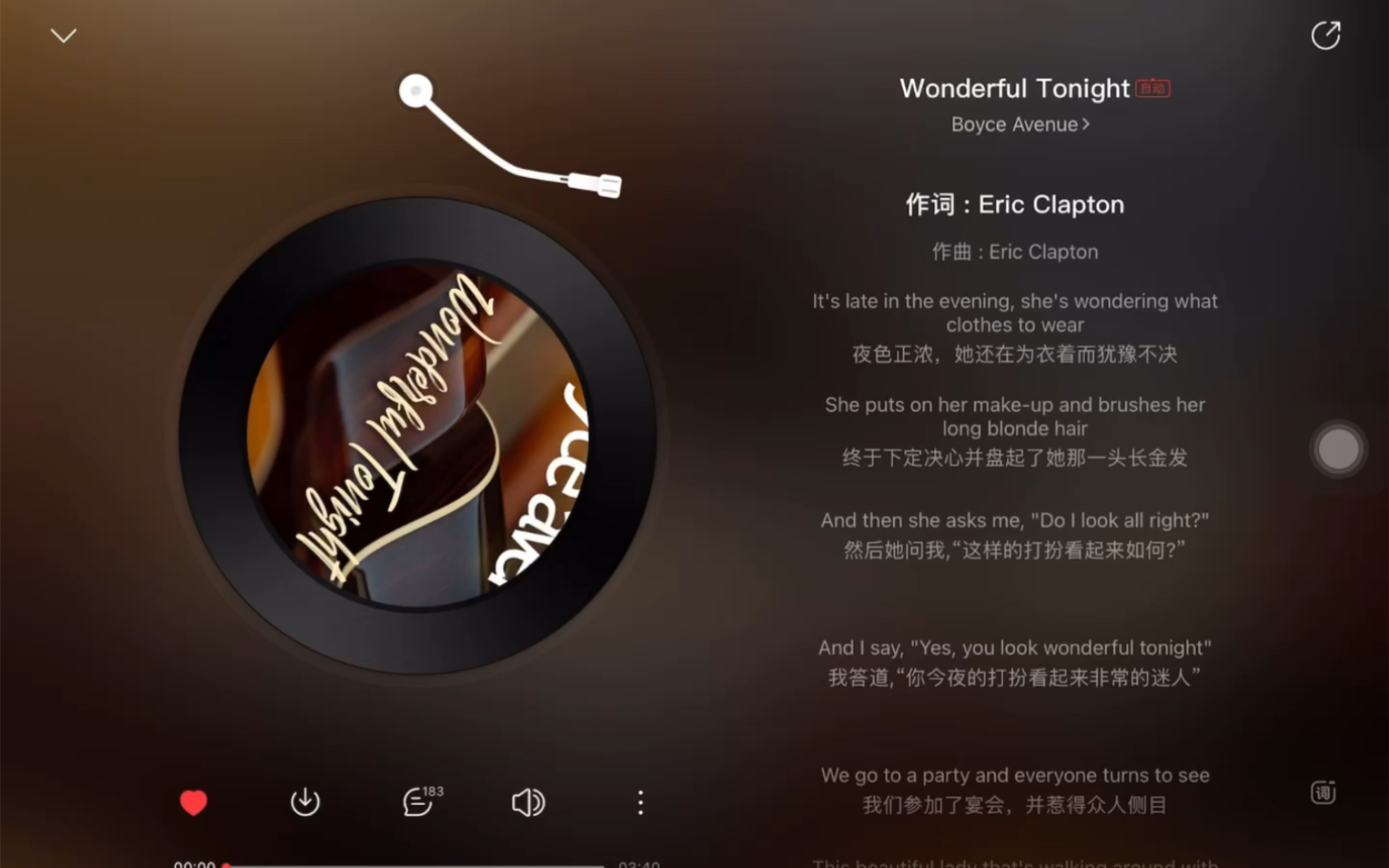 [图]歌曲分享| 一听前奏就会爱上的慢歌～《Wonderful tonight》