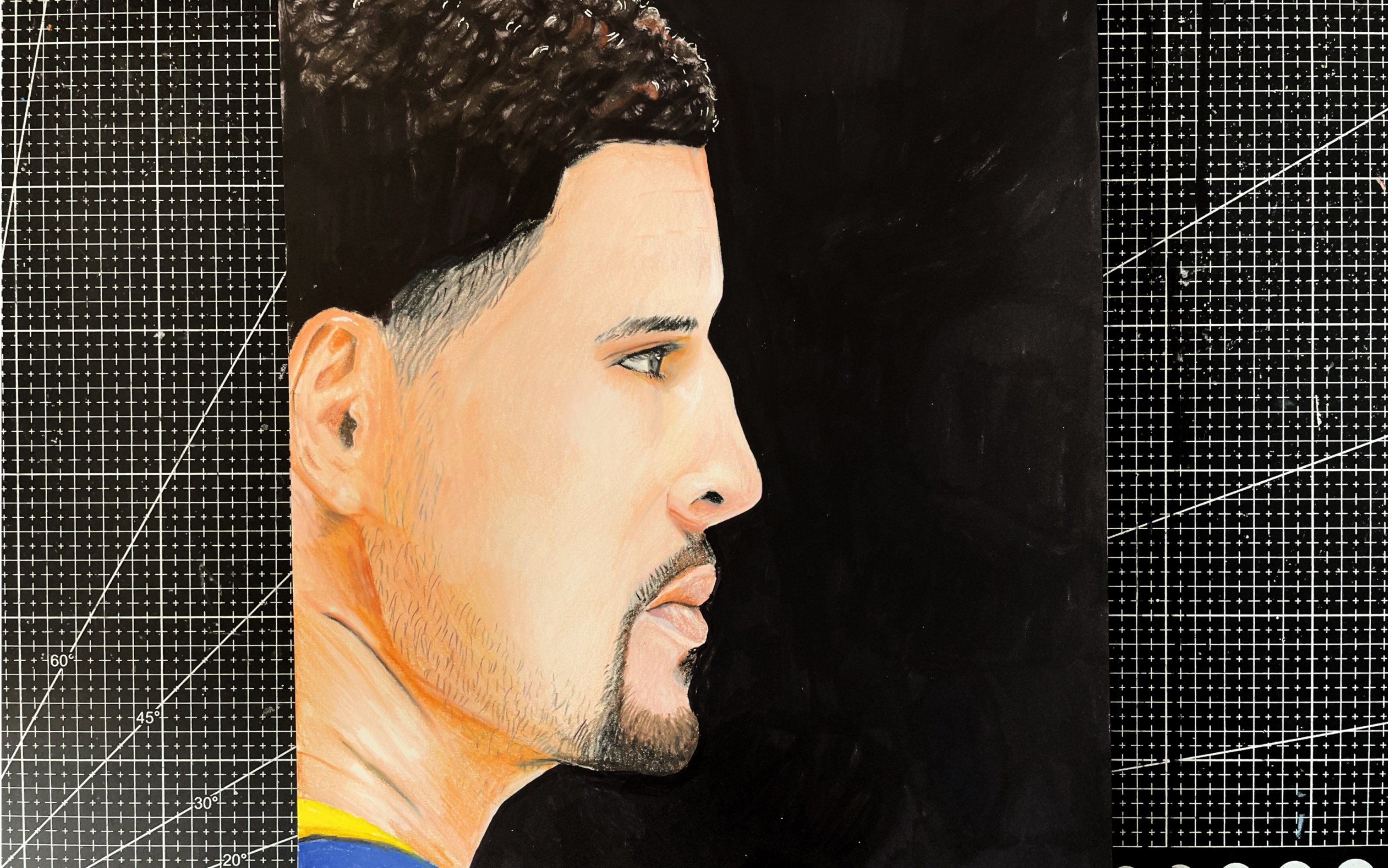 【彩铅手绘】手绘一幅克莱汤普森,画的有些毁了哈哈哈_哔哩哔哩_bili