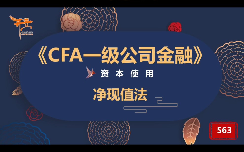 CFA一级公司金融—净现值法哔哩哔哩bilibili