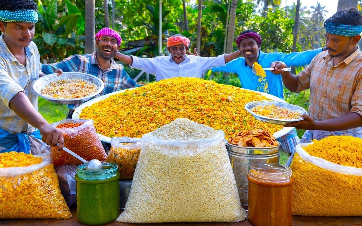 [搬运 4k]咖喱五人组做香脆美味印度街头流行小吃bhel puri