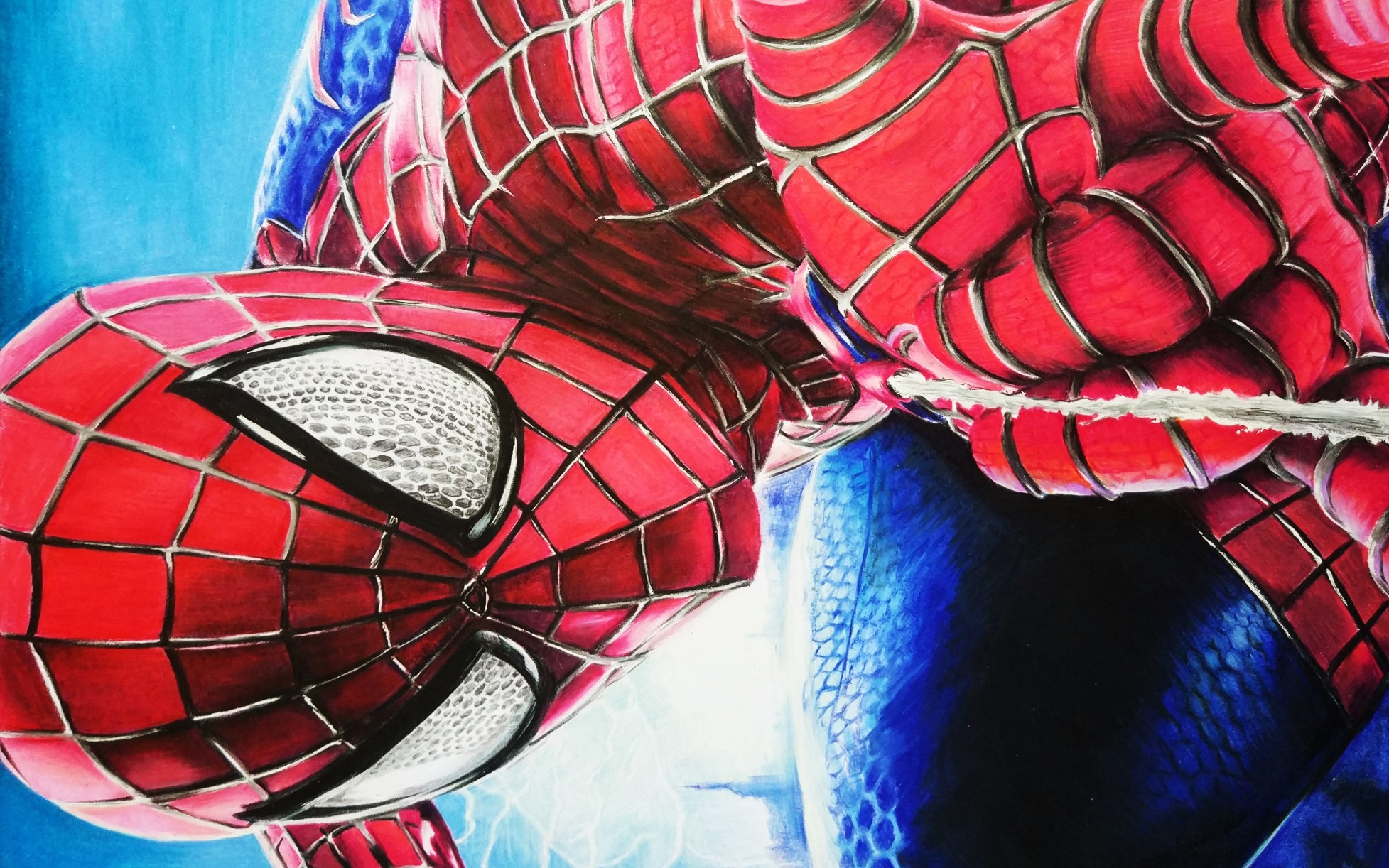 漫威蜘蛛侠手绘过程