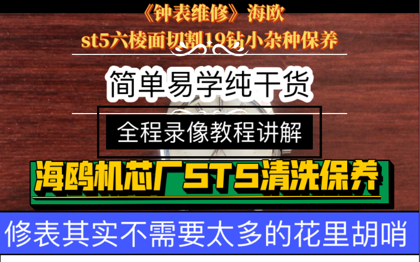 《钟表维修》(纯干货新手教程!)海欧st5六棱面切割19钻保养哔哩哔哩bilibili