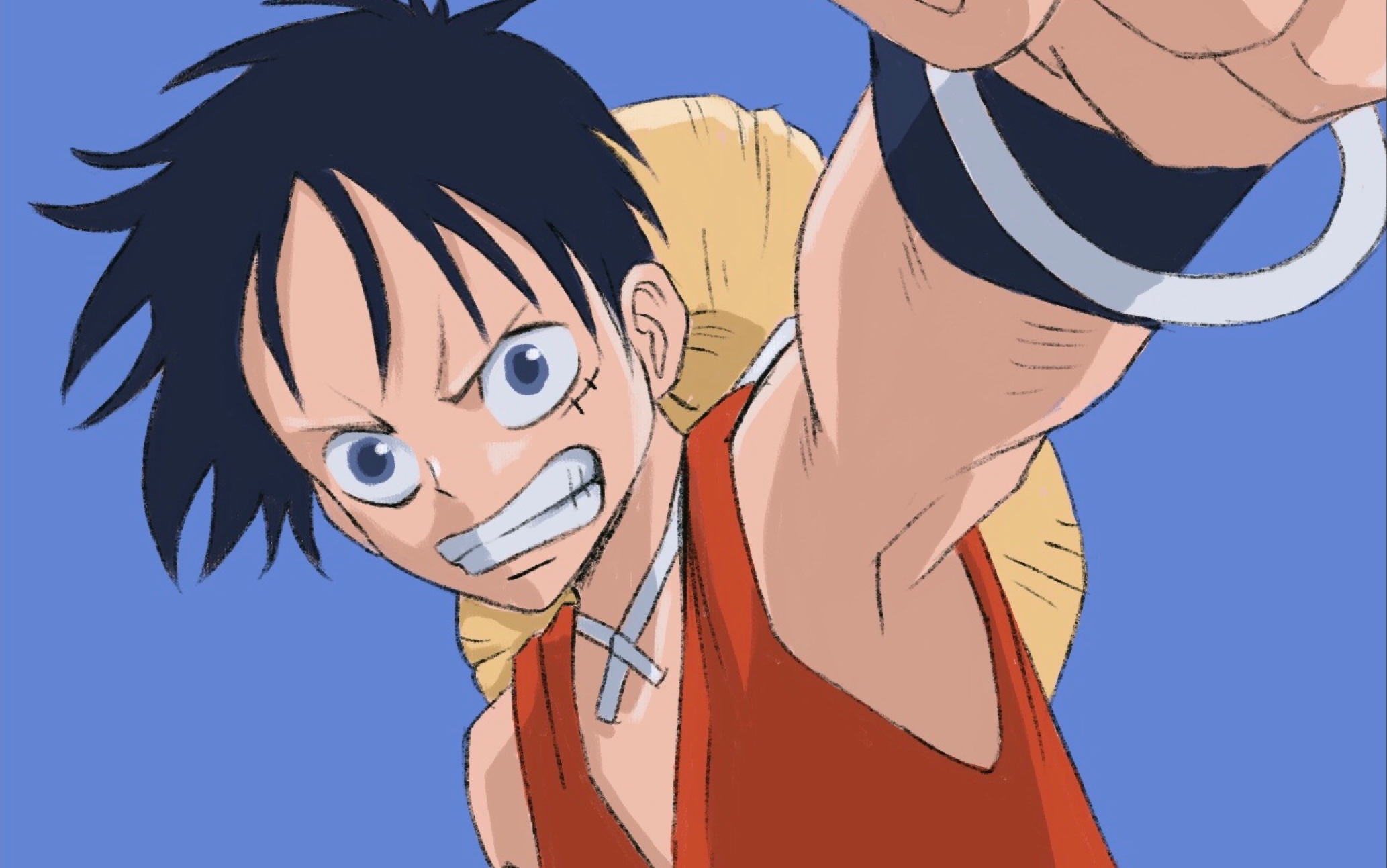 同人插画路飞二档发动业火拳枪路飞的时代