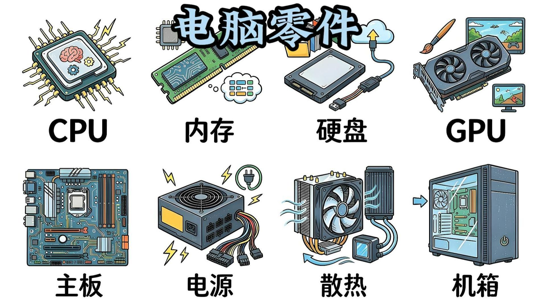 通俗易懂的解释电脑的各个零件