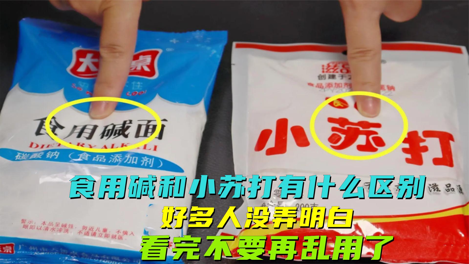 小苏打和食用碱有什么区别?好多人一直用错了,看完不要再乱用了哔哩哔哩bilibili