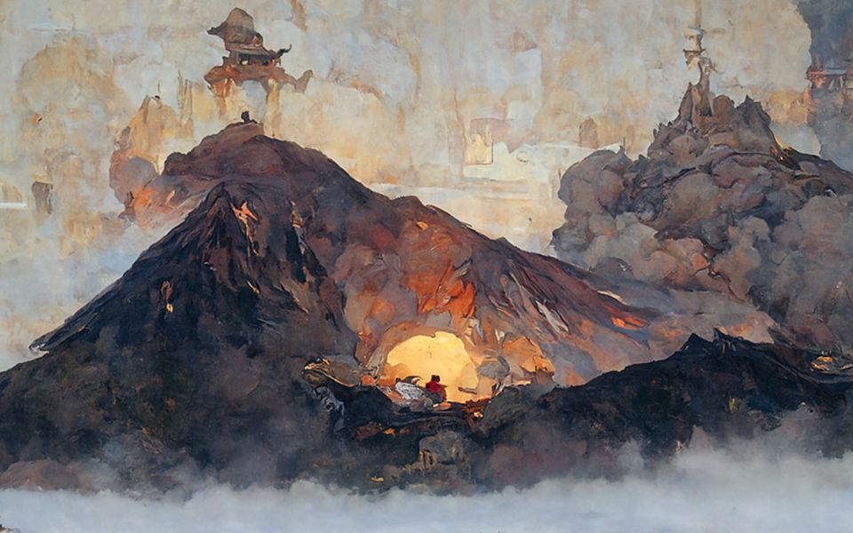 太阳坠入了火山中【熔日山ⷤ𘖧•Œ观设定】ai唯美作画故事集哔哩哔哩bilibili