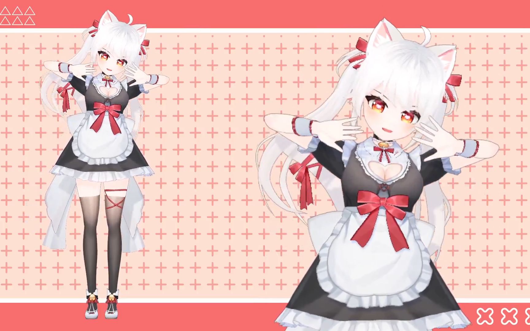 vroid模型展示是会摇尾巴的女仆装猫猫