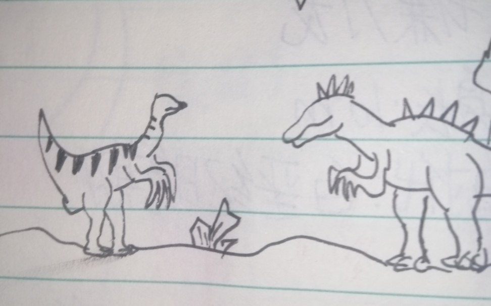 恐龙争霸漫画 镰刀龙vs似鳄龙(画的不好,别喷我)