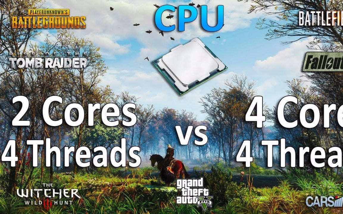 双核四线程 vs 四核四线程 游戏性能测试对比视频 测试配置为GTX1060+I7-7700K+16g 1080P