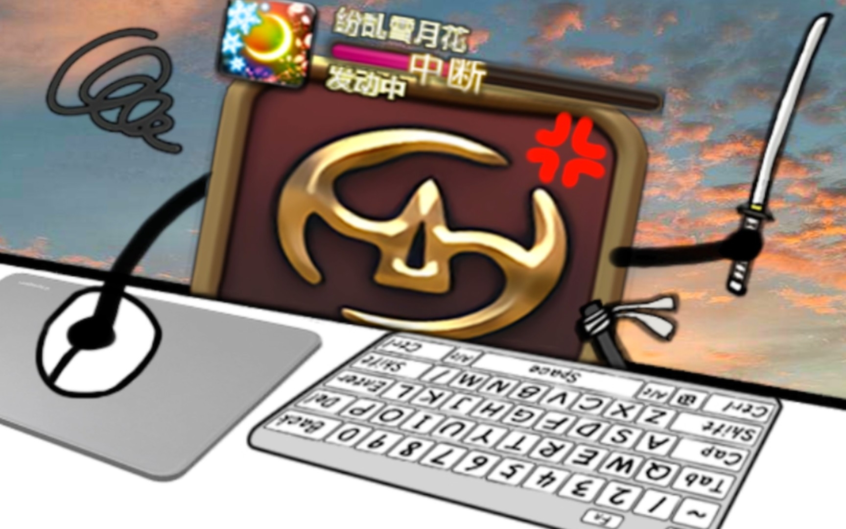 【bongocatmver模型展示】ff14桌宠丨武士桑 家乡的雪月花又断了