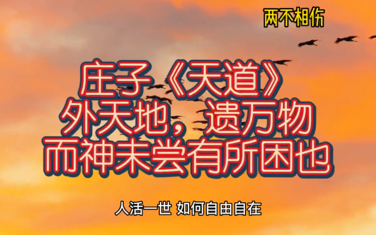 [图]庄子《天道》：外天地，遗万物，而神未尝有所困也「两不相伤」