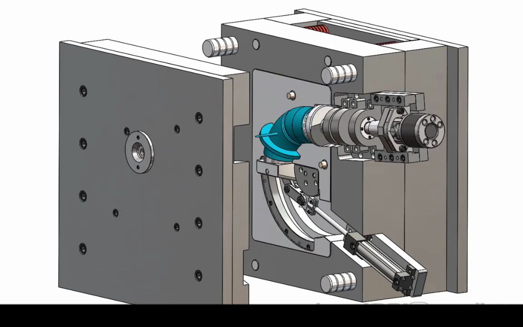 注塑模具pvc管抽芯机构,高清演示